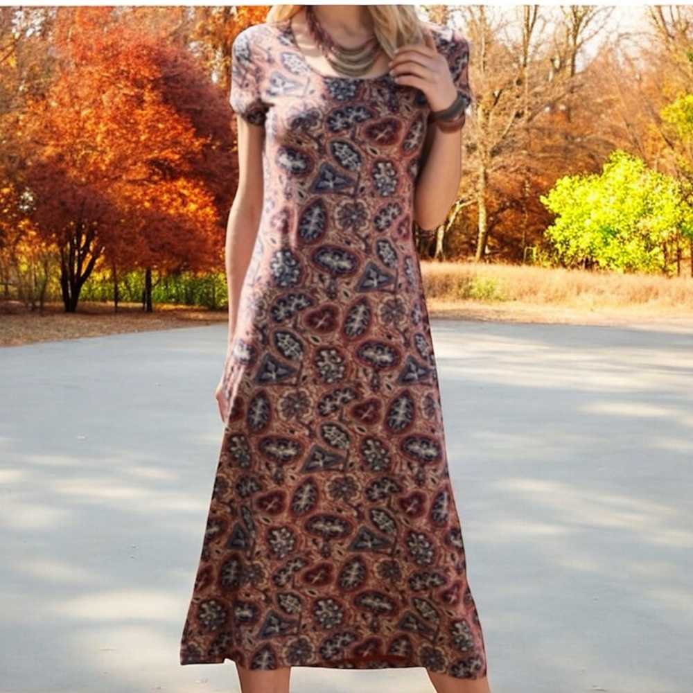 Peruvian Connection Paisley Midi Dress